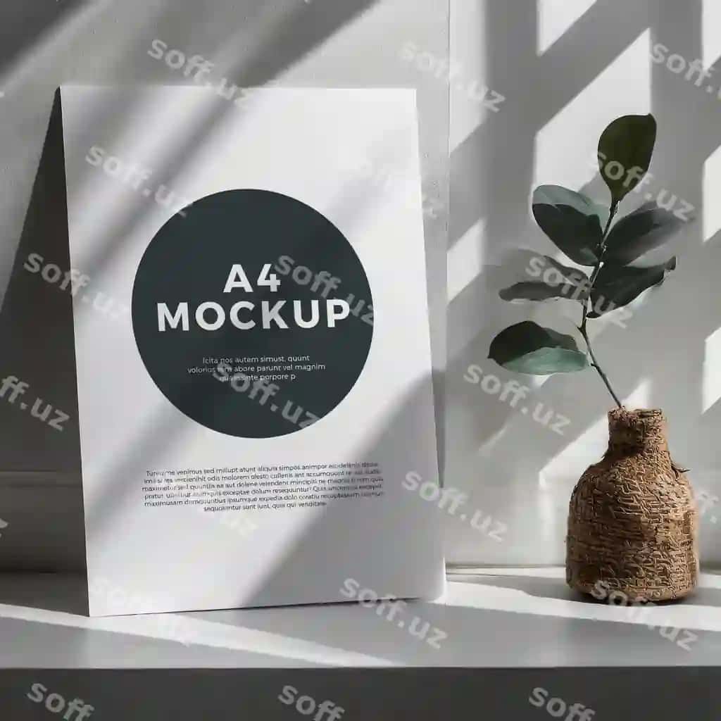Minimalistik flyer namunasi oq devor | Minimalist flyer mockup white wall