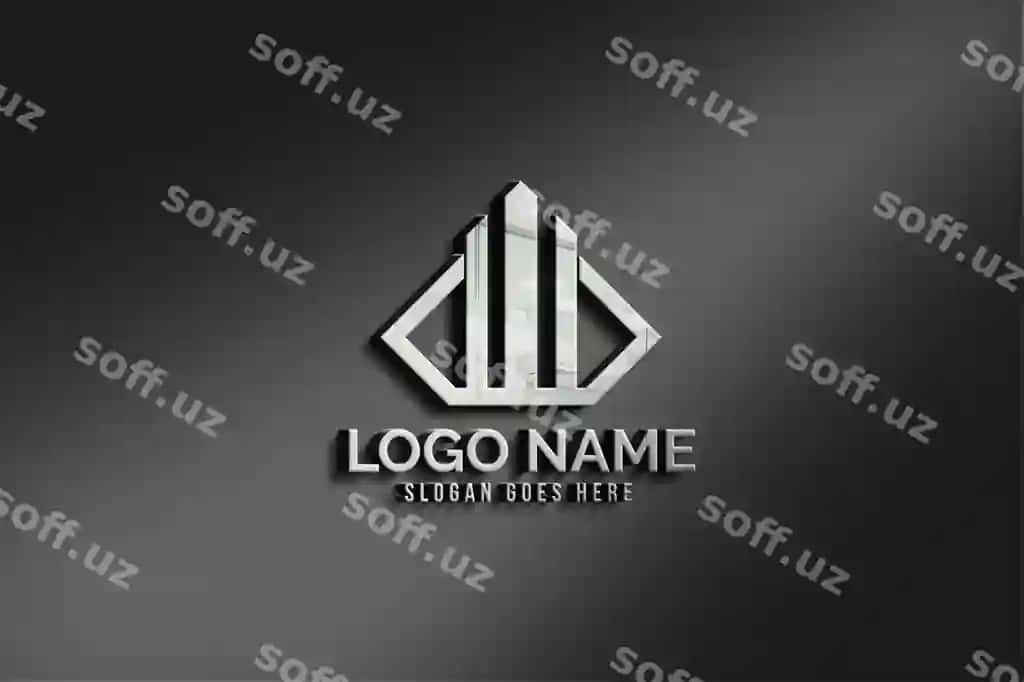 Zamonaviy 3d realistik devor logotip namunasi | Modern 3d realistic wall logo mockup
