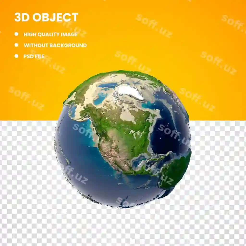 Psd 3d yer sharosi modeli | Psd 3d earth globe model