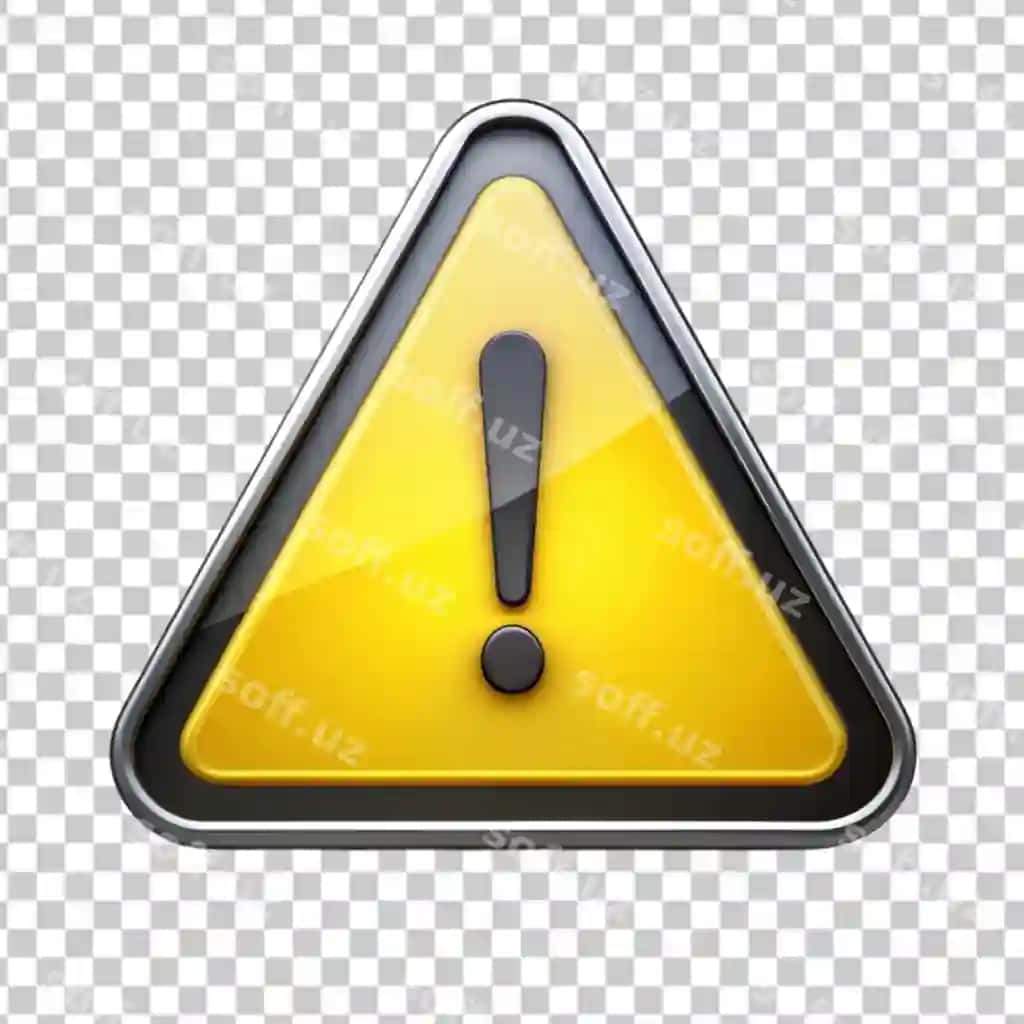 Sariq uchburchak ogohlantirish belgisi 3D render rang o'zgartirilishi mumkin ikonka | Yellow triangle warning sign 3d render color changeable icon