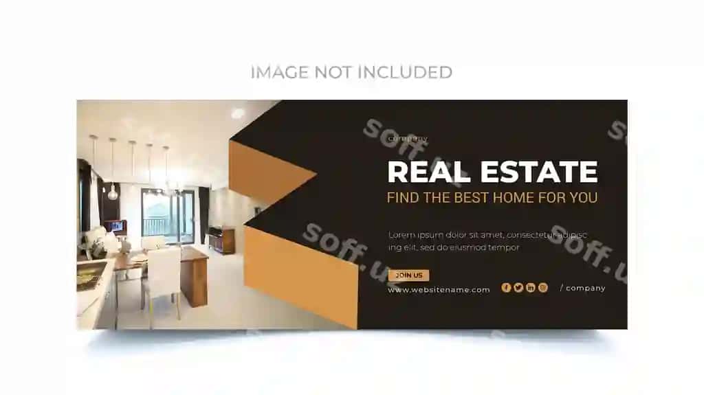 Kompaniyaning Facebook sahifasining qoplama rasmi ko'chmas mulk | Company facebook page cover photo real estate