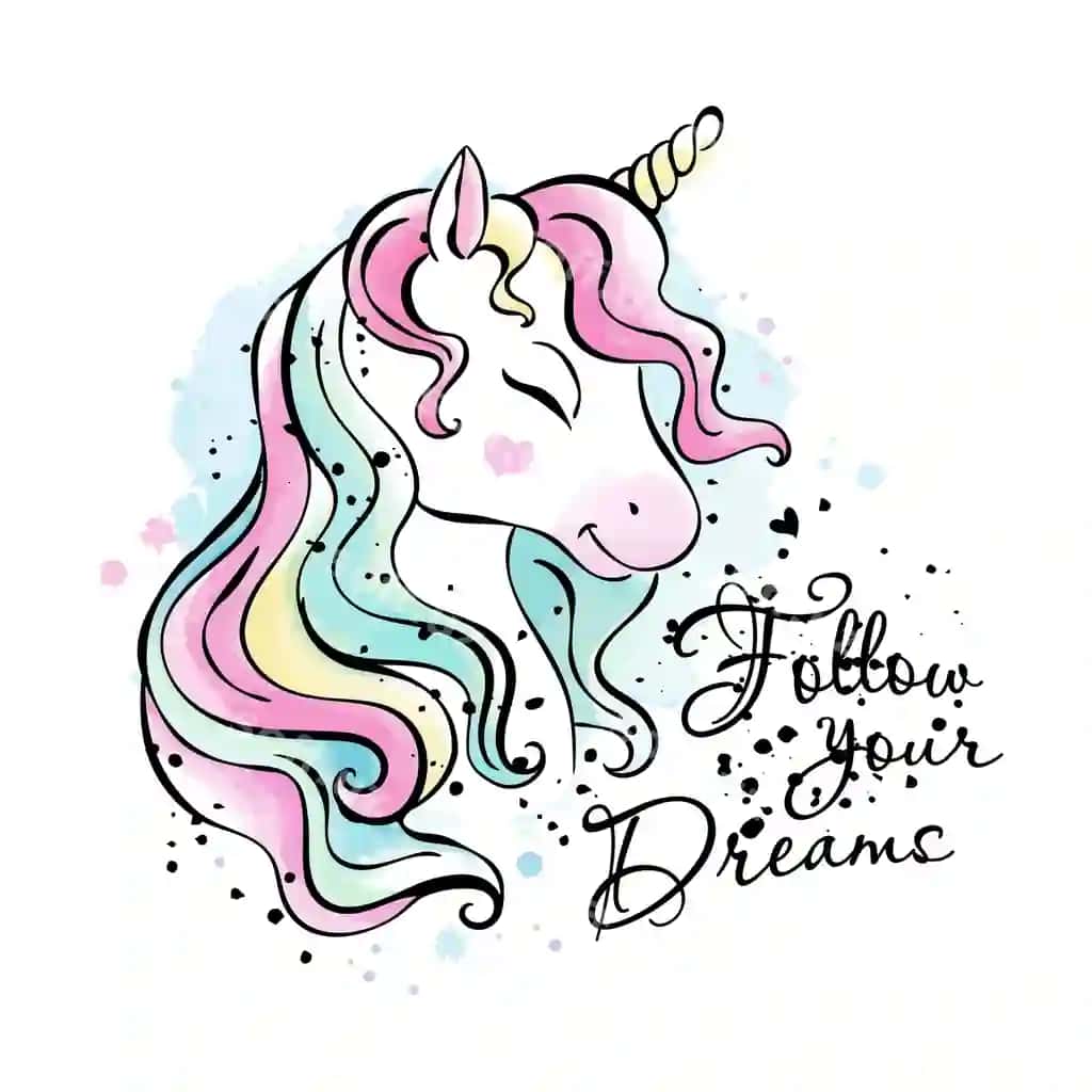 Yelochiq chizmasi orzuingizga kuzing | Unicorn drawing follow your dreams