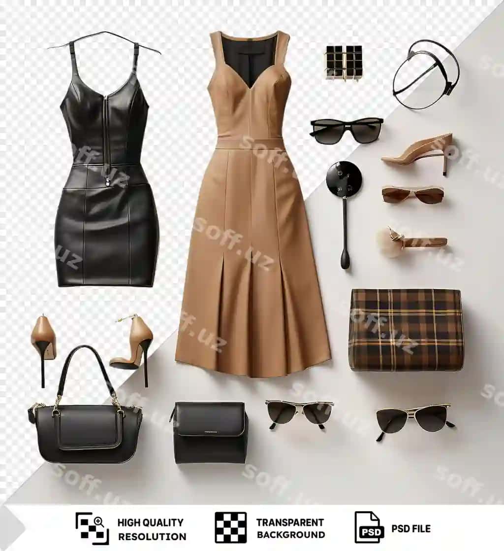 Ajraltirilgan dizayner moda aksessuarlari komplekti ajraltirilgan fonda. | Isolated designer fashion accessories set isolated background featuring