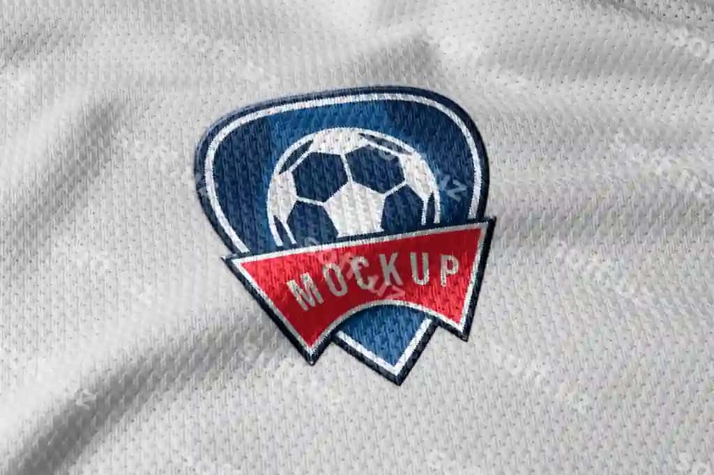 Sport kiyimlari materiali emblema va namuna dizayni bilan | Sportswear material with emblem mock up design