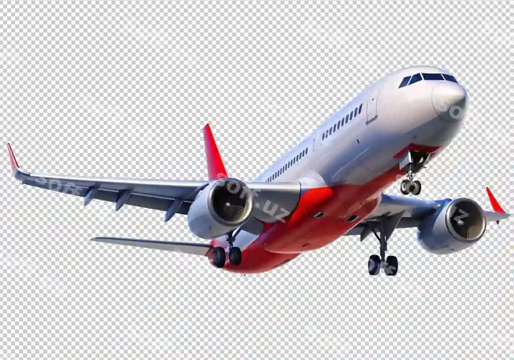 Samolyot shaffof fonda ajralangan holda uchayot | Airplane flying isolated transparent background