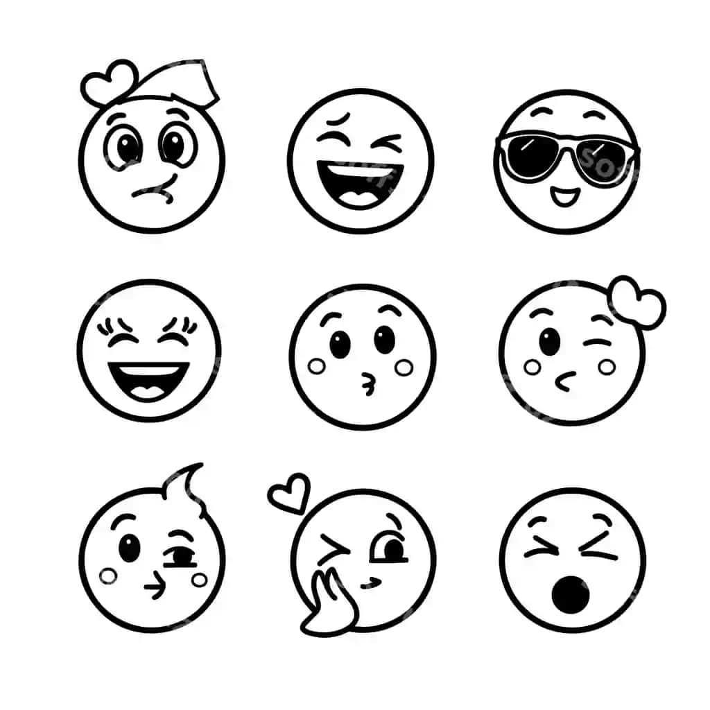 Chizma emoji yuz ikonlar to'plami qo'l bilan chizilgan chizilma | Doodle emoji face icon set hand drawn sketch