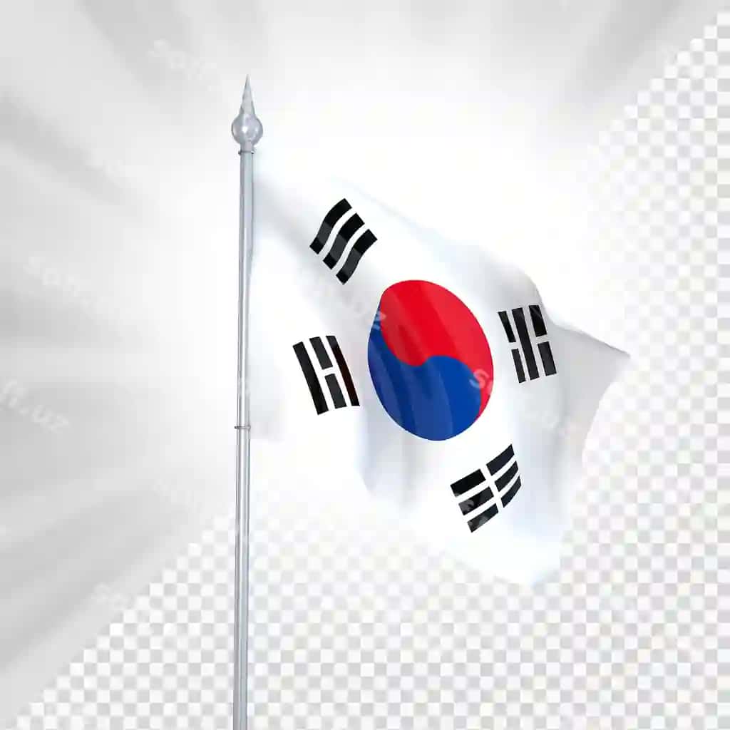 Koreya bayrog'ining 3D tasviri | Korea flag 3d render