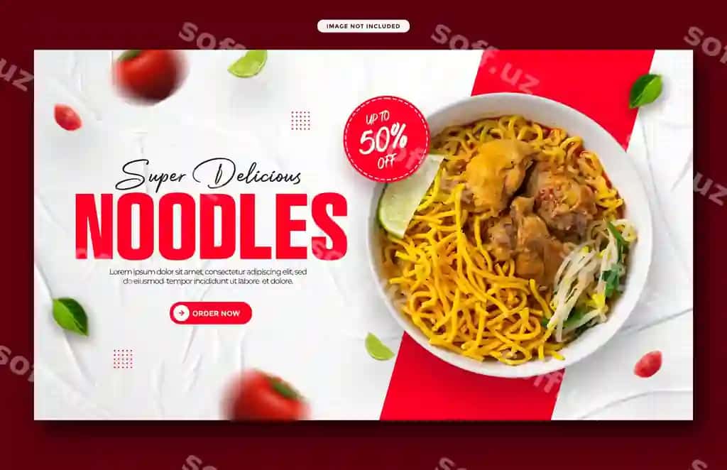 Ovqat menyusi restoran veb baner shabloni Facebook profil qoplashi post shabloni | Food menu restaurant web banner template facebook cover post template