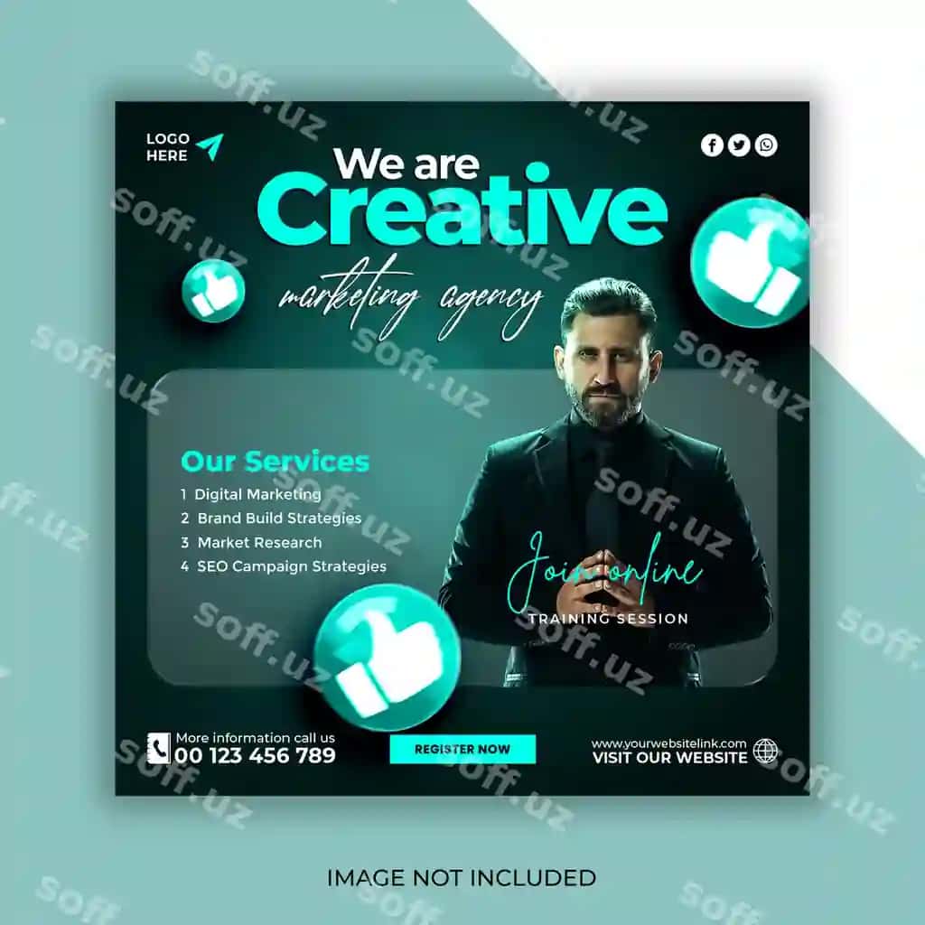 Raqamli marketing agentligi korporativ ijtimoiy media banner Instagram | Digital marketing agency corporate social media banner instagram