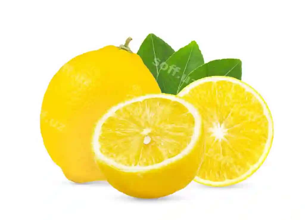 Limon va bargi oq fon to'liq chuqurlik maydoni | Lemon with leaf white background full depth field