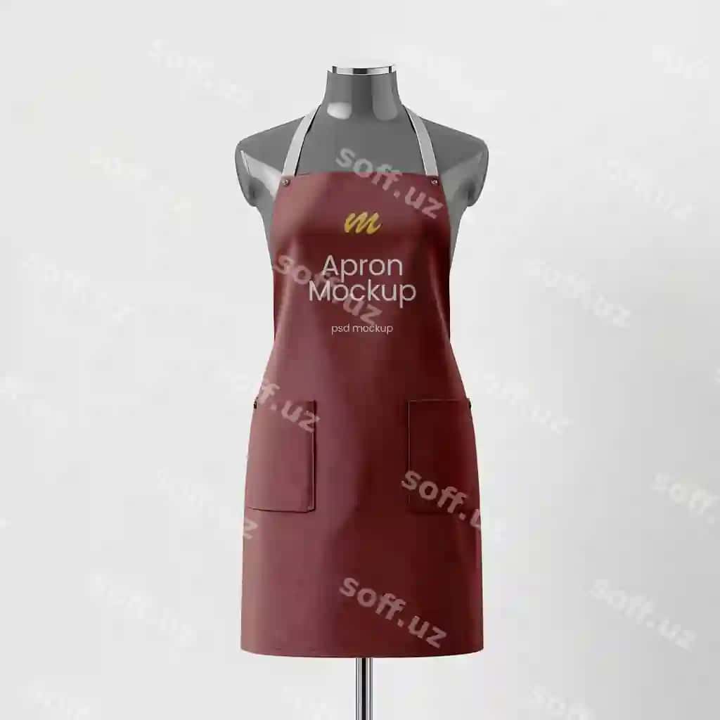 Favrin namuna manekin oshpazlik brend prezentatsiyasi | Apron mockup mannequin culinary branding presentation