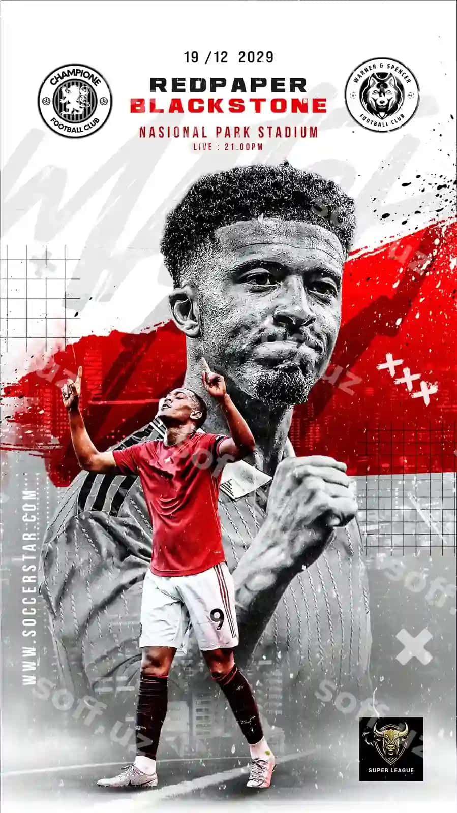 Futbol sportlari matç kun broşyra ijtimoiy tarmoqlar posti baneri Instagram | Soccer sports football matchday flyer social media post banner instagram