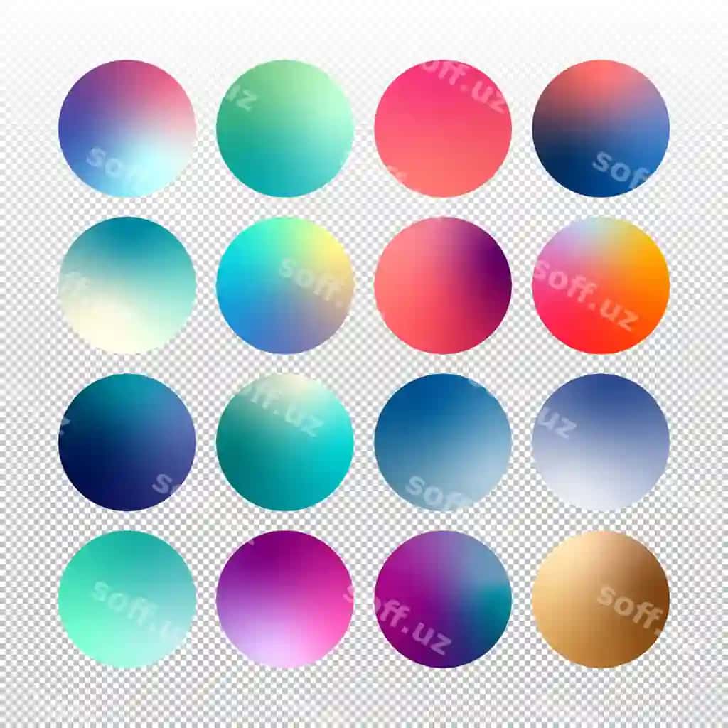 Aylanma holoqrafik gradientli shar tugmasi ko'plab rangli yashil binafsha | Rounded holographic gradient sphere button multicolor green purple