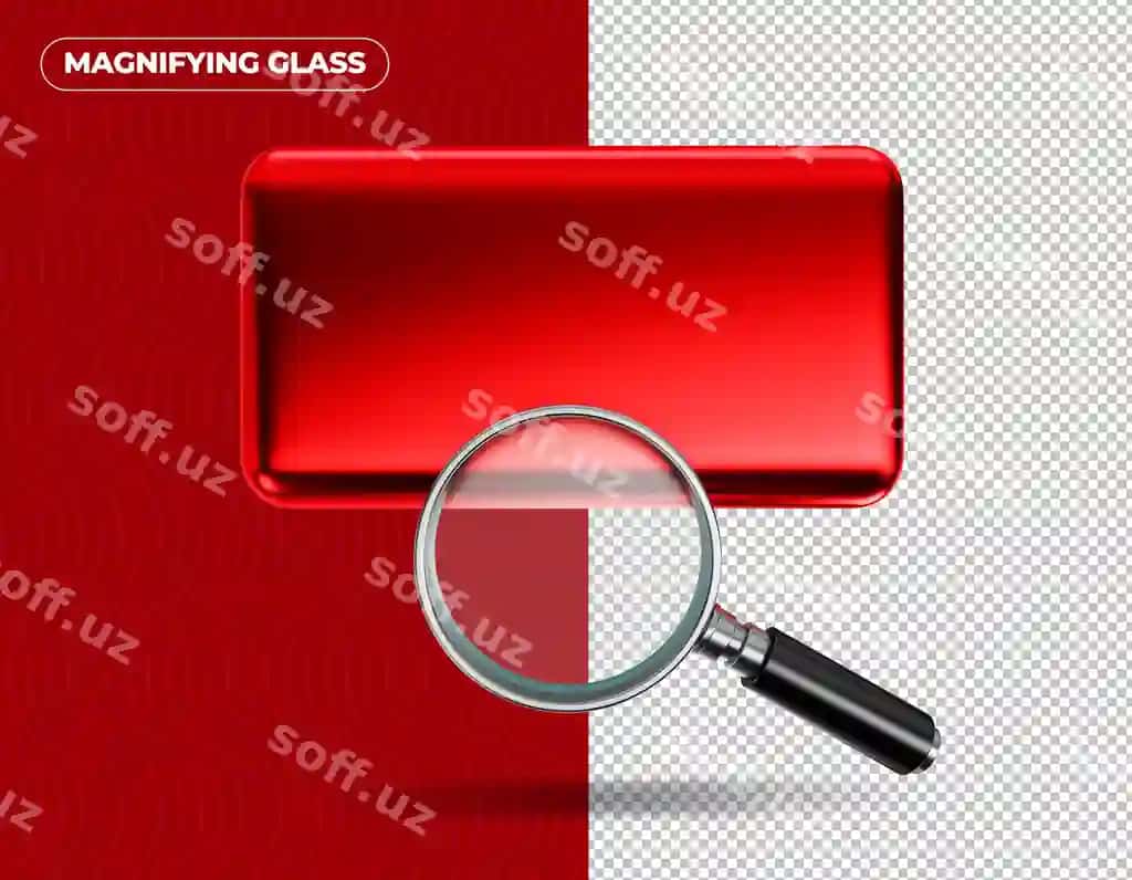 Kattotasi qizil orqa fonda | Magnifying glass red background