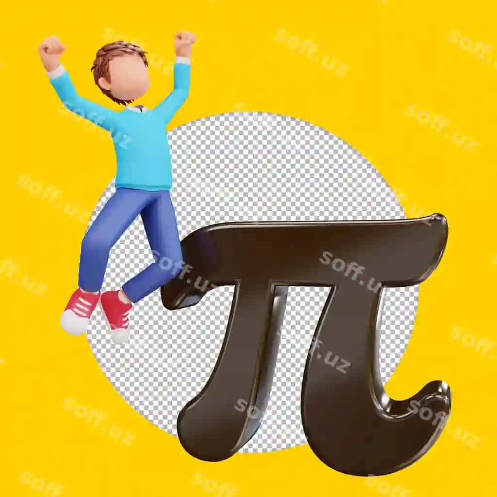3d render Pi kuni illustratsiyasi chiroyli yigitlar bilan | 3d render pi day illustration with cute boys