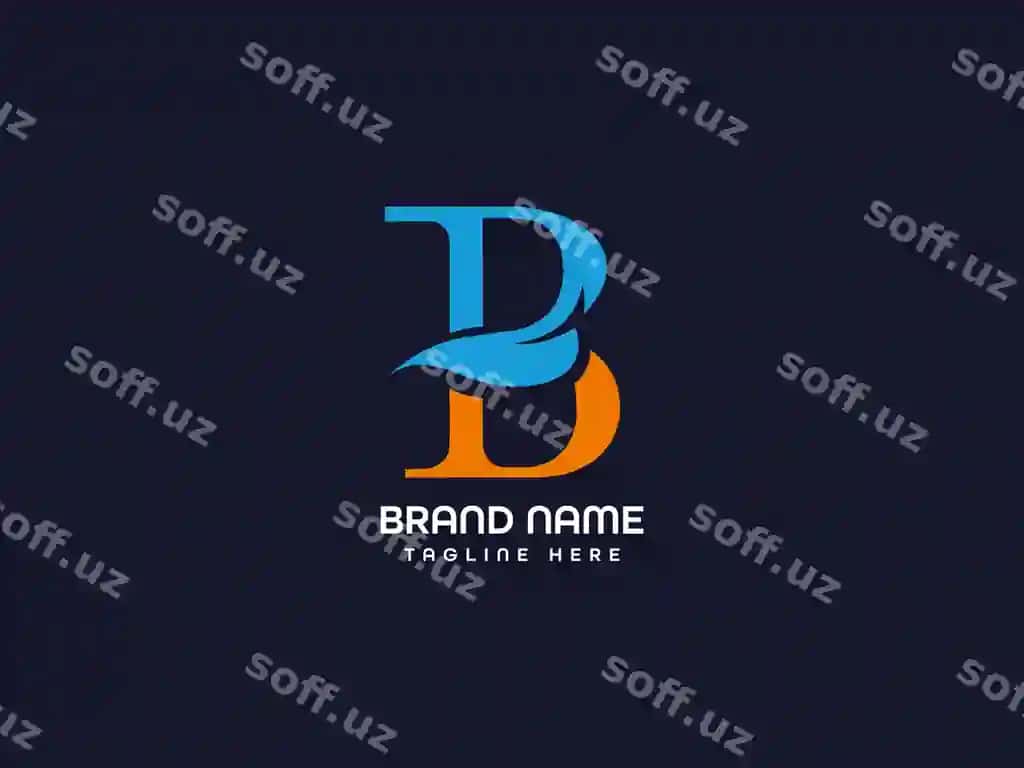 B logoti, ko'k fonda | Letter b logo with blue background