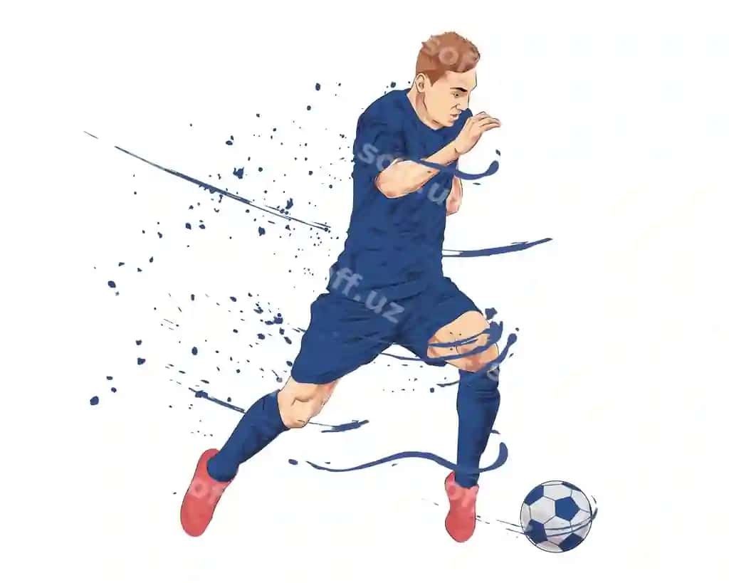Erkak futbol o'yinchi harakati ajralgan orqa fon | Football soccer player man action isolated background