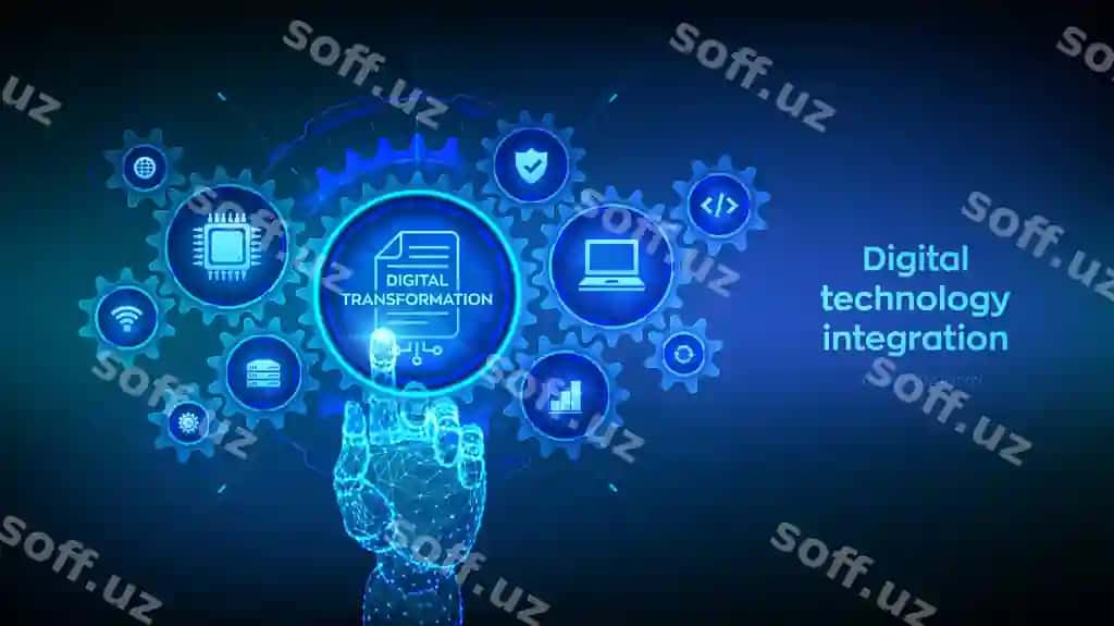 Raqamli transformatsiya kontseptsiyasi digitalizatsiya biznes jarayonlari zamonaviy | Digital transformation concept digitization business processes modern