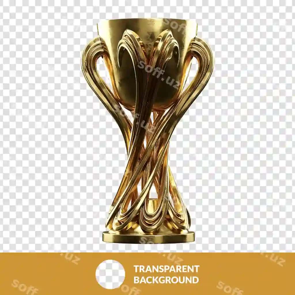 Oltin trofey shaffof orqa fonda | Golden trophy transparent background