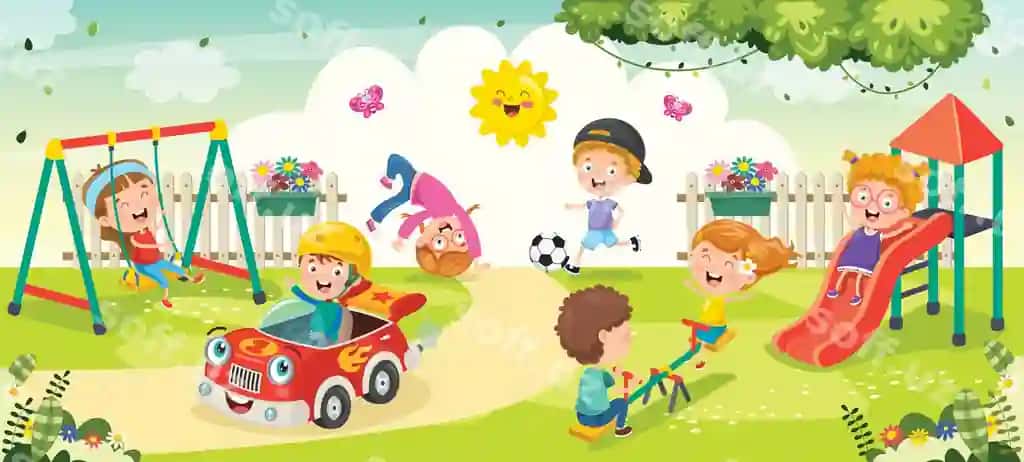 Bolalar parkda oynayotgan | Children playing park