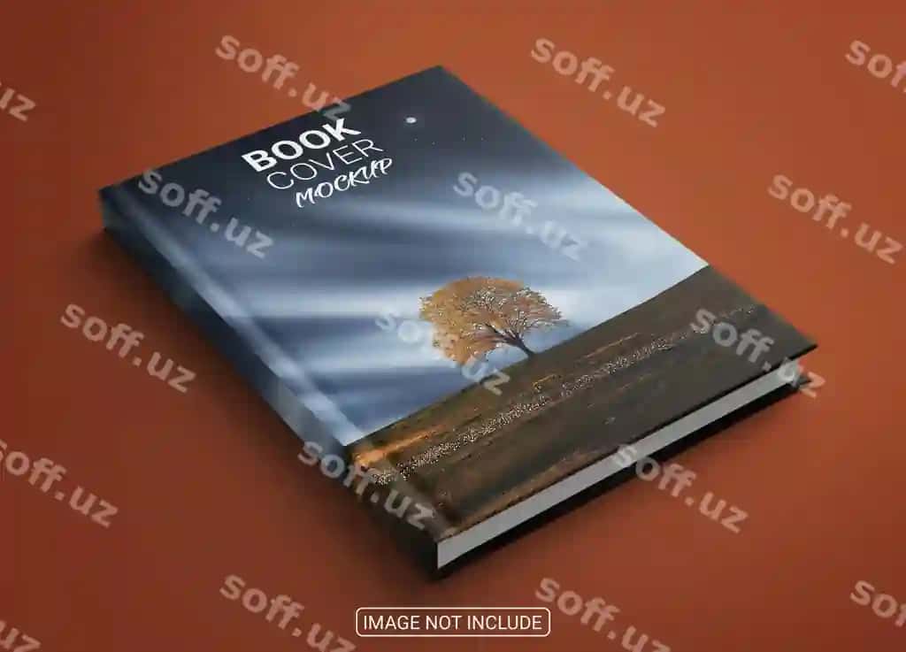 Haqiqiy kitob qattiq muqofi yorqin qizil fonda mockup | Realistic book hardcover mockup light red background