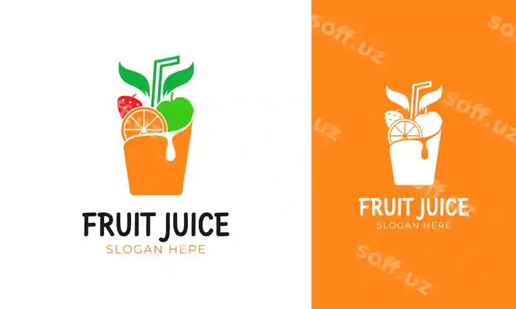Meva suvi logotipi dizayni yangi sog'likli ichimlik etiketkasi | Fruit juice logo design fresh healthy drink label