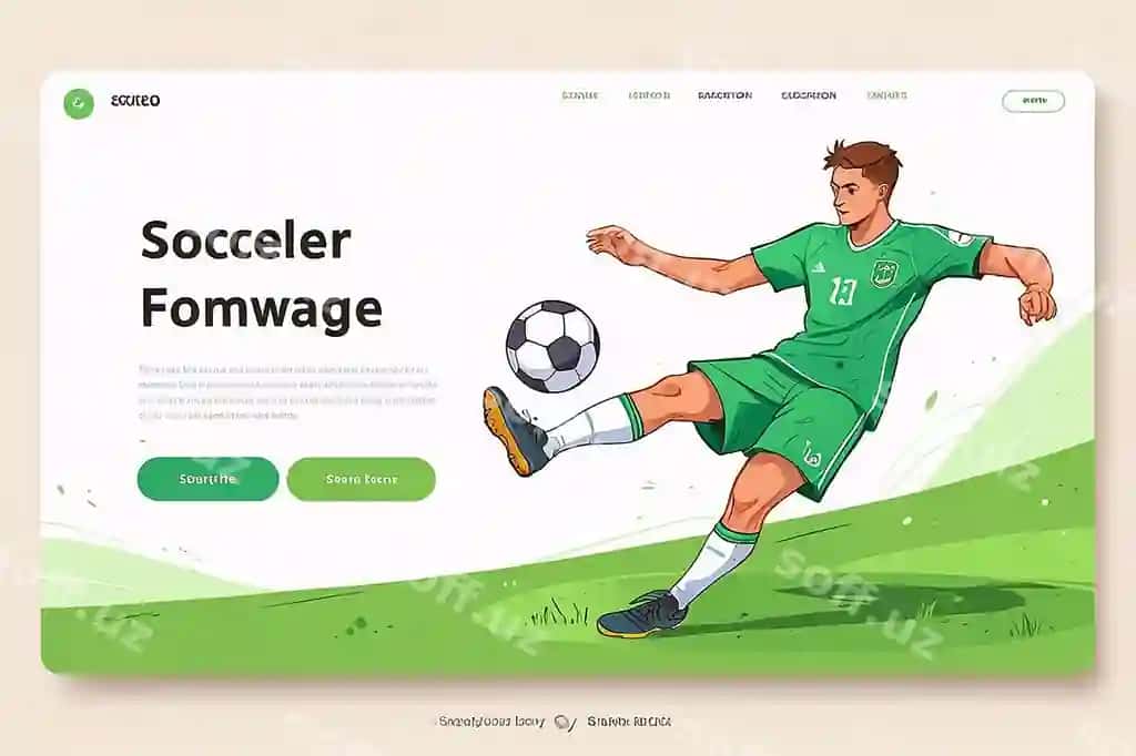 Qo'l bilan chizilgan futbol landing sahifa shabloni | Hand drawn soccer landing page template