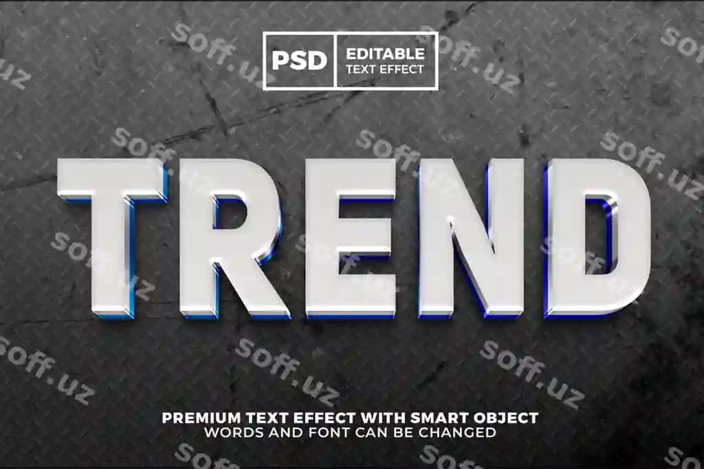 Zamonaviy trend metal logotip shabloni 3D tahrir qilish mumkin matn effekt uslubi | Modern trend metal logo template 3d editable text effect style