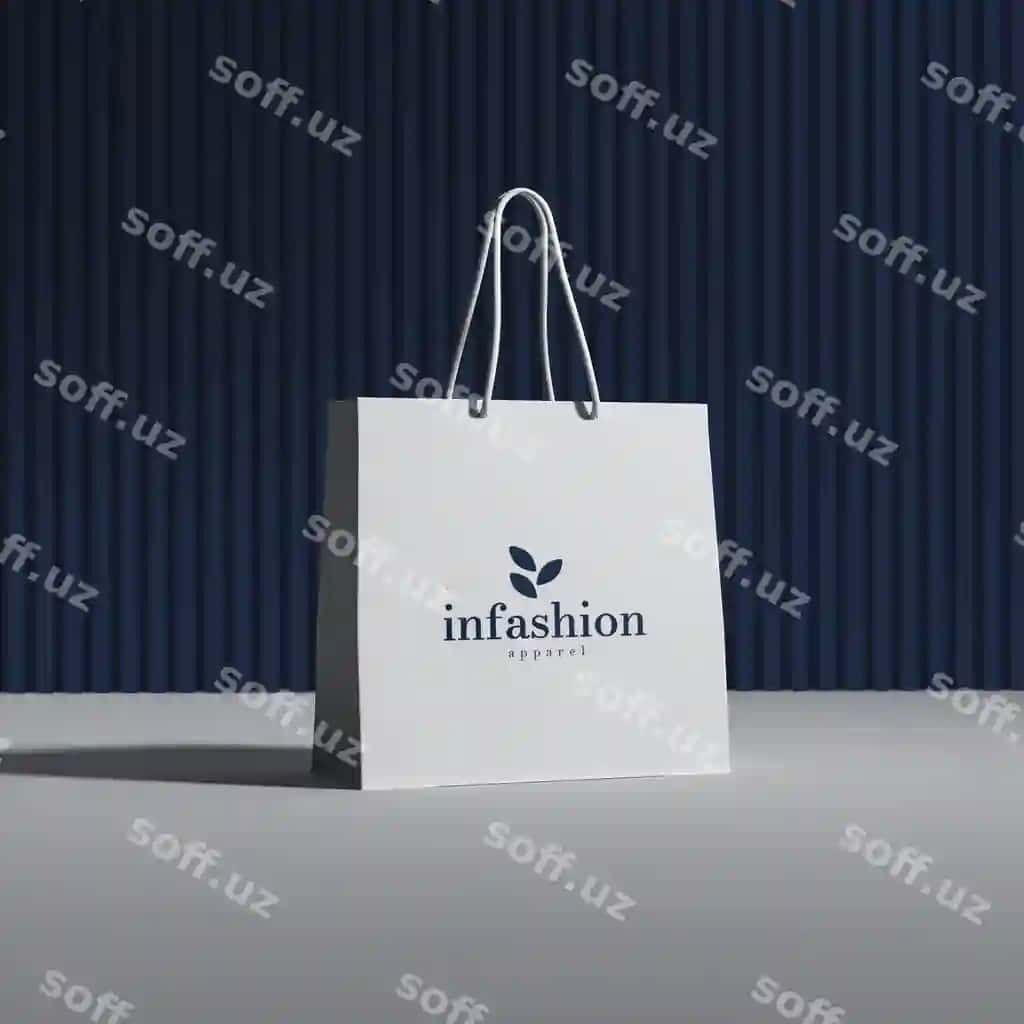 Oq xaridlar sumkasi mockup | White shopping bag mockup