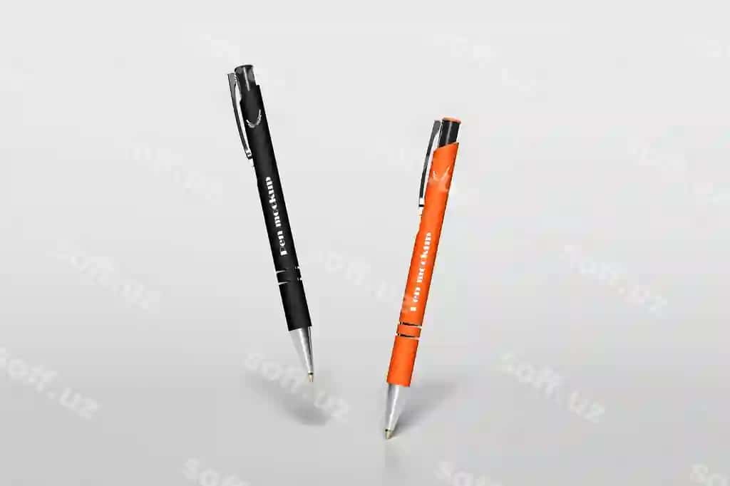 Ikkita nufuzli qora va jo'rayi to'xtovchi qalam | Two elegant pens black orange ballpoint pen