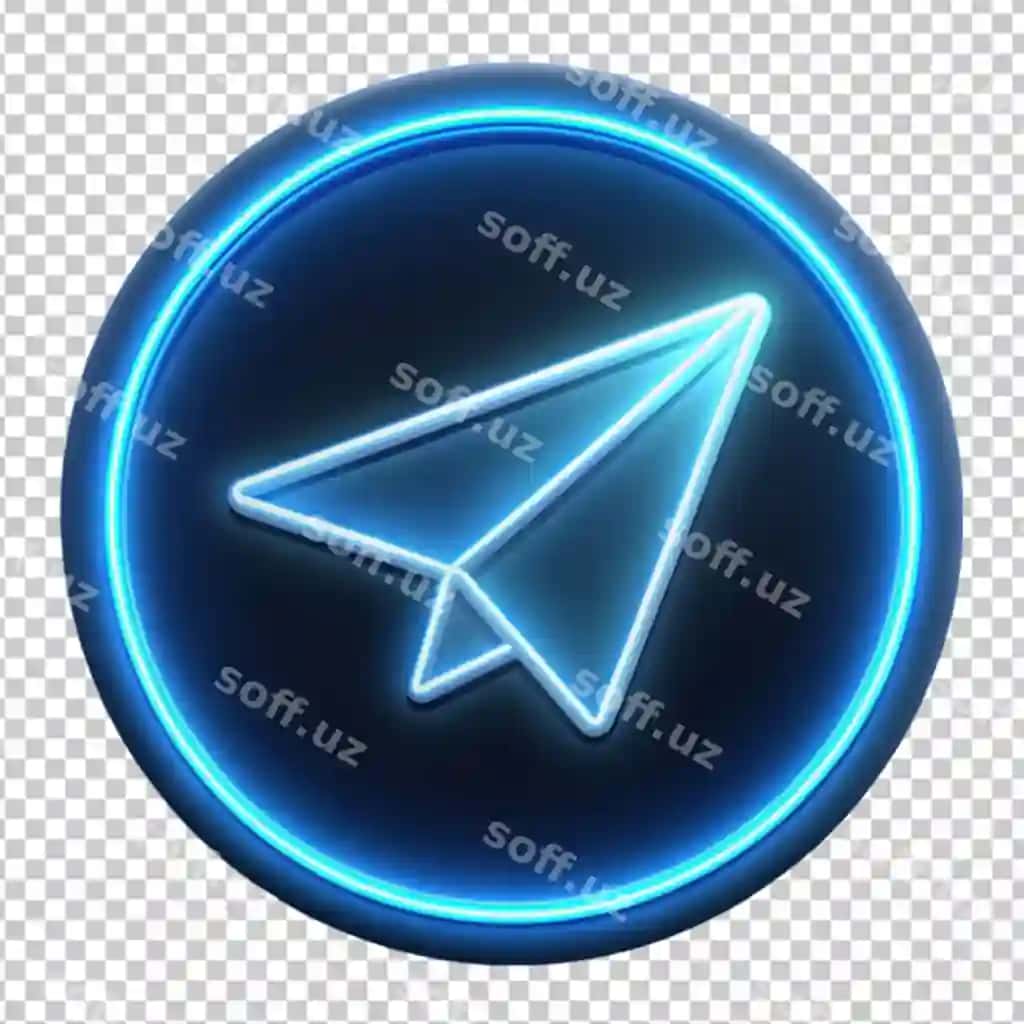 Yorqin Telegram logotipi shaffof orqa fon | Glowing telegram logo transparent background