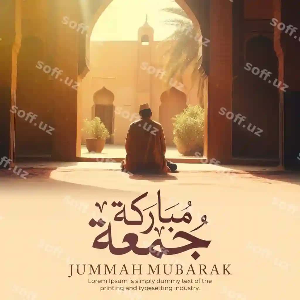 Jumma mubarak baxtli jumma arab calligraphy sotsial media posti | Jumma mubarak blessed friday arabic calligraphy social media post