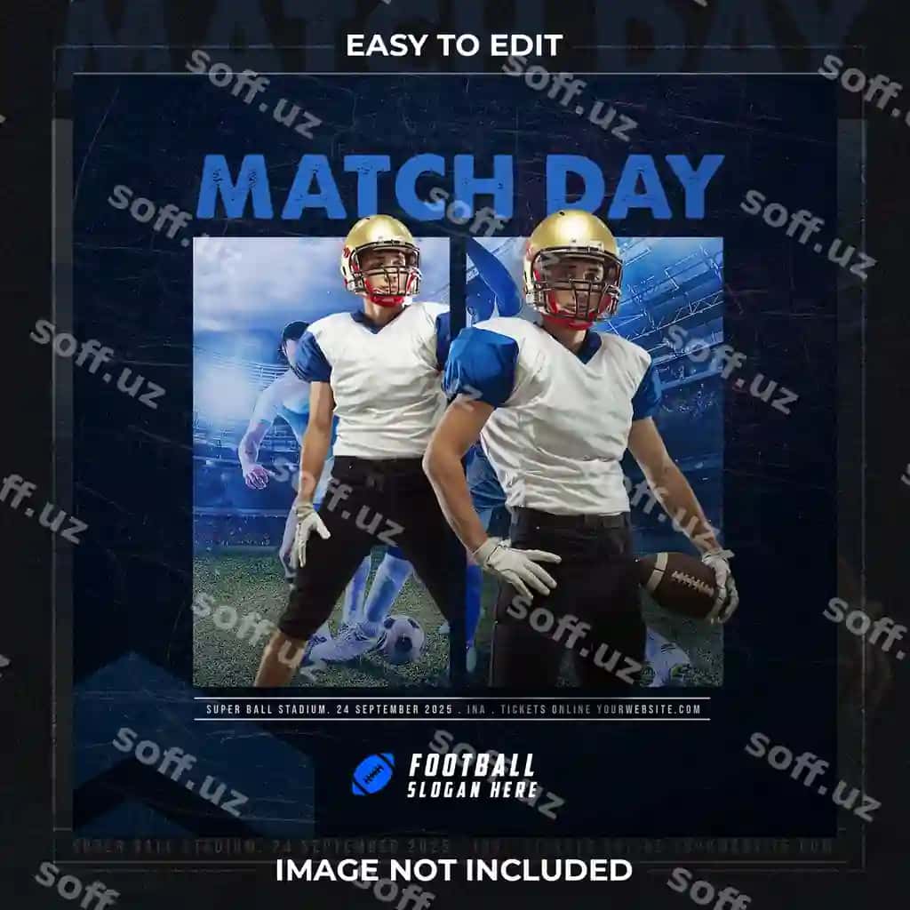 Futbol o'yinchi poyeztr ijtimoiy tarmoqlar posti shabloni | Football player poster social media post template
