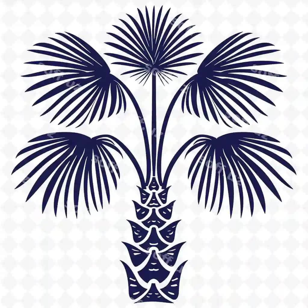 Karnaba palmachay tropik ikon palmachay bilan devor shaklidagi ijodkor | Carnaba palm with tropical icon palm tree with fan shaped le creative
