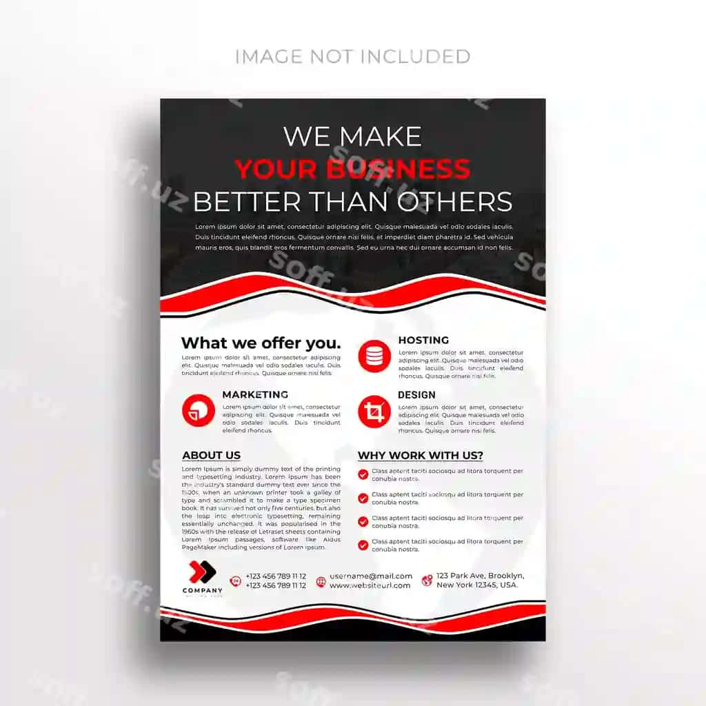 Flyer dizayni korporativ kompaniya uchun psd shablon Freepik tomonidan yaratilgan. | Flyer design corporate company psd template created freepik