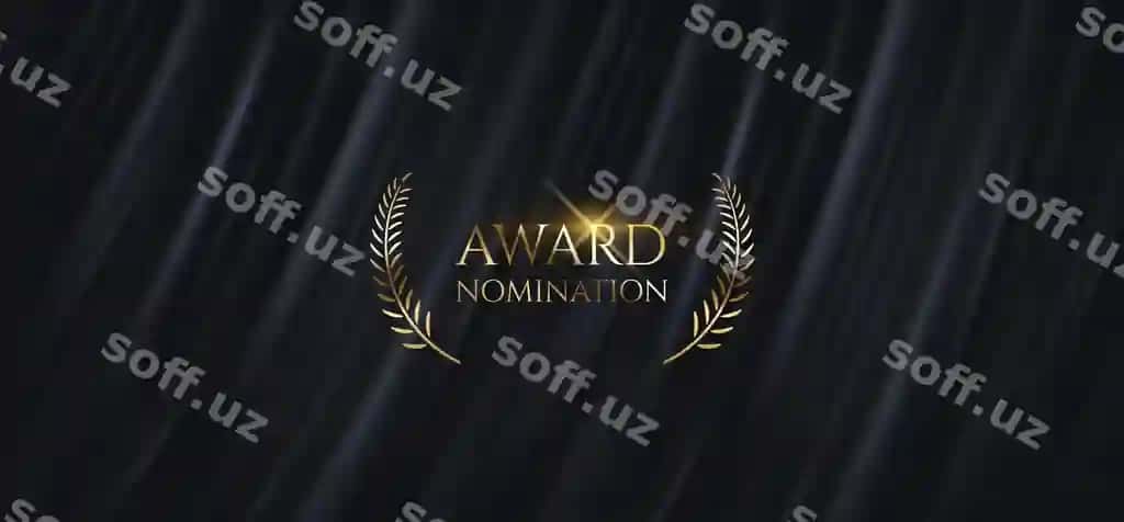 Oltin sovrin nomiynatsiyasi laurel darmonlari illustratsiyasi bilan | Golden award nomination with laurel branches illustration