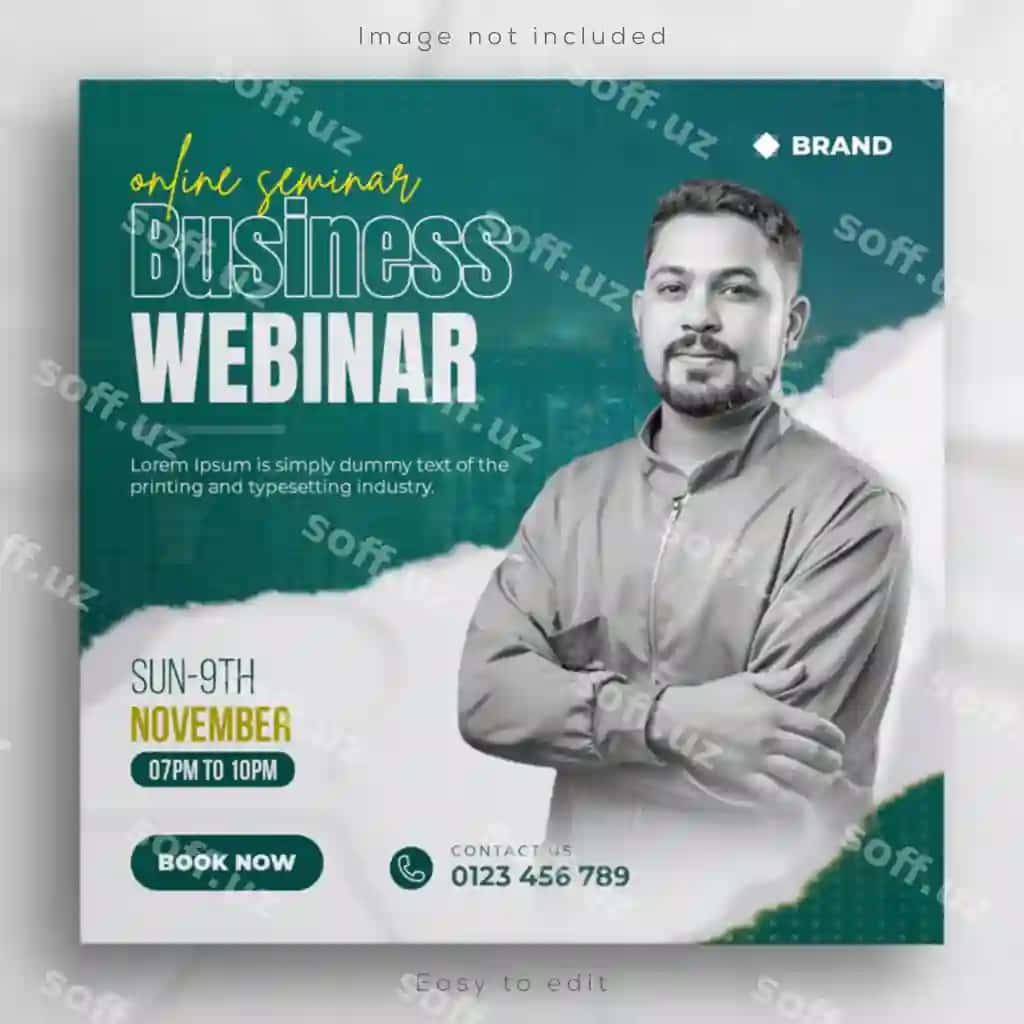 Onlayn biznes vebinar ijtimoiy post jonli konferensiya Instagram post | Online business webinar social post live conference instagram post