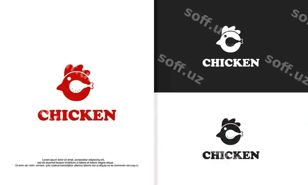 Logo tasviri vektor grafik tovuq piktogramma dizayni tovuqga mos keladi | Logo illustration vector graphic chicken icon design fit chicken
