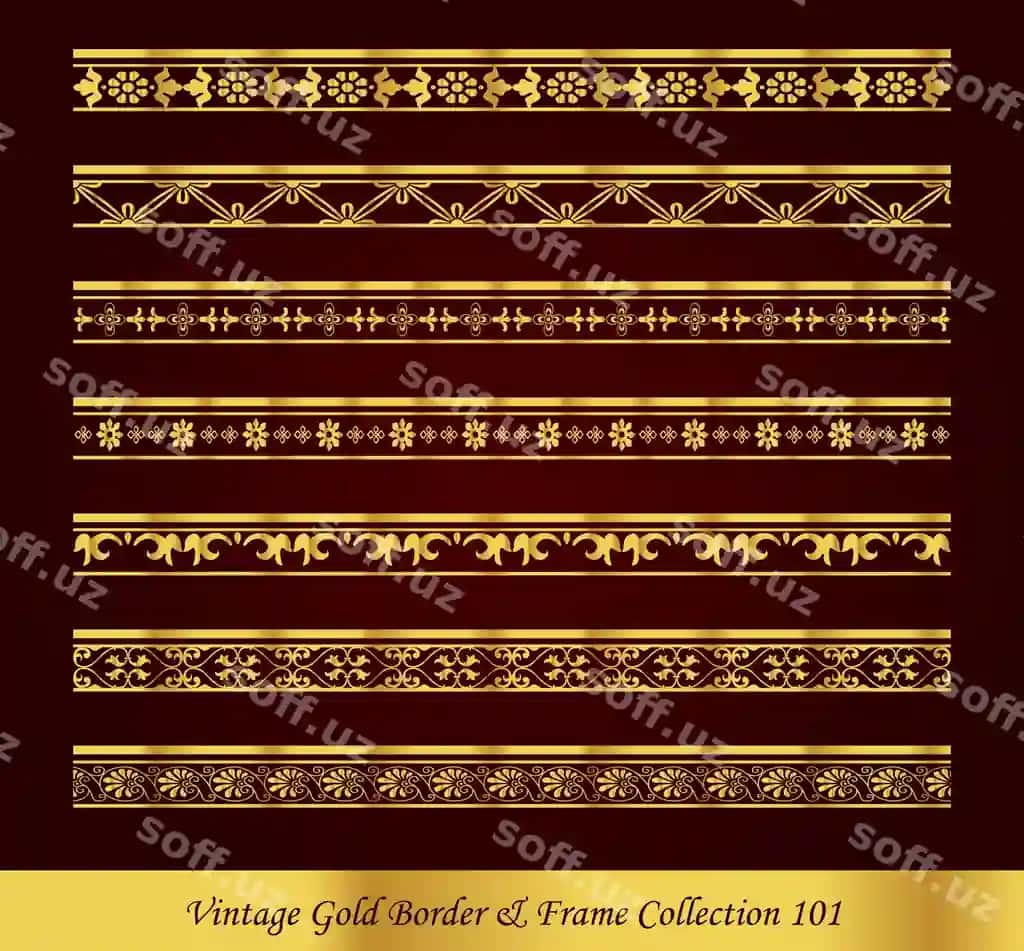Vintaj hasharot o'ttiz chet to'plami | Vintage luxury gold border collection