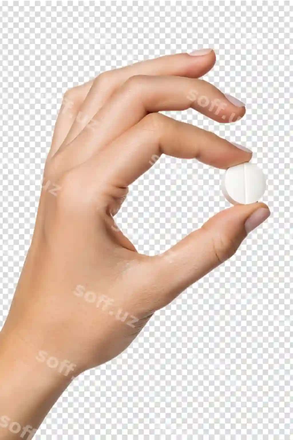Qoliq bitta oq tibbiy tabletkani tutgan ajralangan sog'liqni saqlash muolajasi | Hand holding single white medical pill isolated healthcare treatment