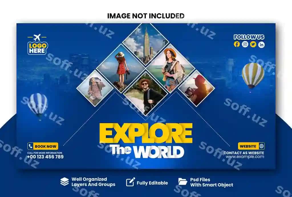 Sayohat veb banner dizayni | Travel web banner design