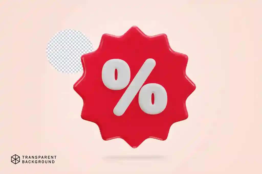 3D chegirma foizi belgisi | 3d discount percentage icon