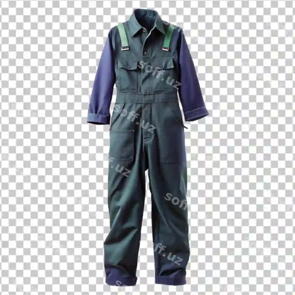 Set yorqin kumrush kulrang denim overalls old ko'rinish | Set light silver gray denim overalls front view