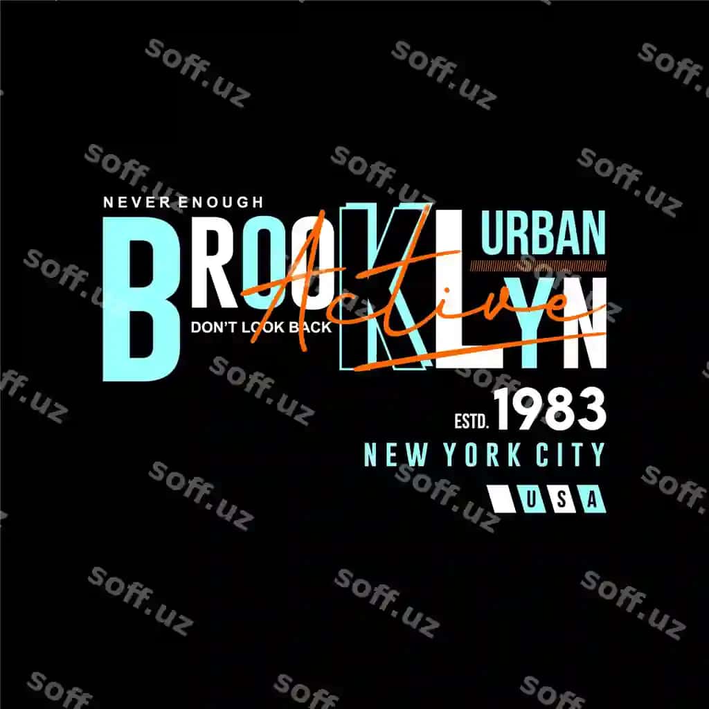 Brooklyn New York City matn ramkasi grafik futbolka dizayni tipografiyasi | Brooklyn new york city text frame graphic t shirt design typography