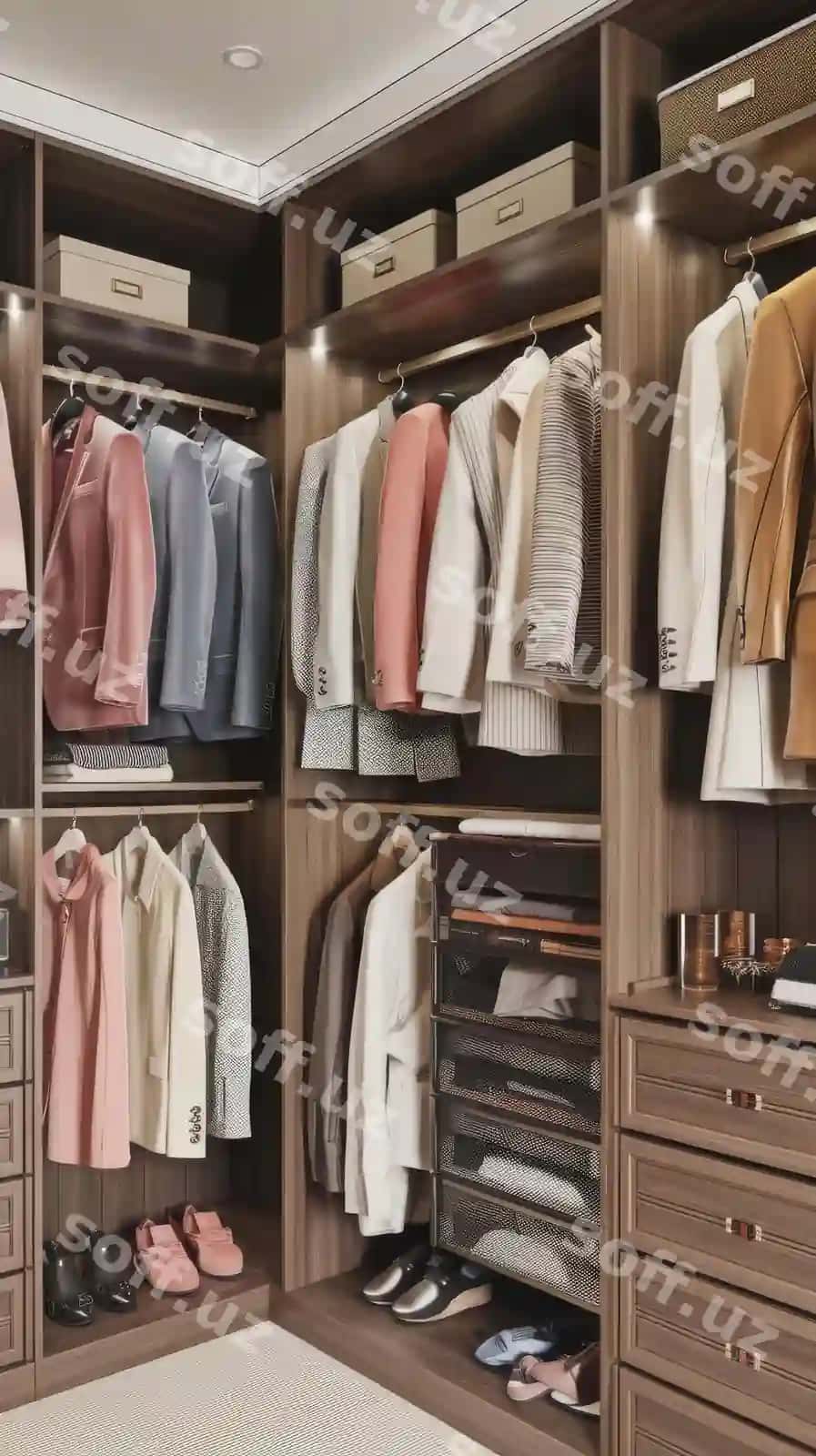 Luks garderob kiyimlar bilan | Luxury wardrobe with clothes