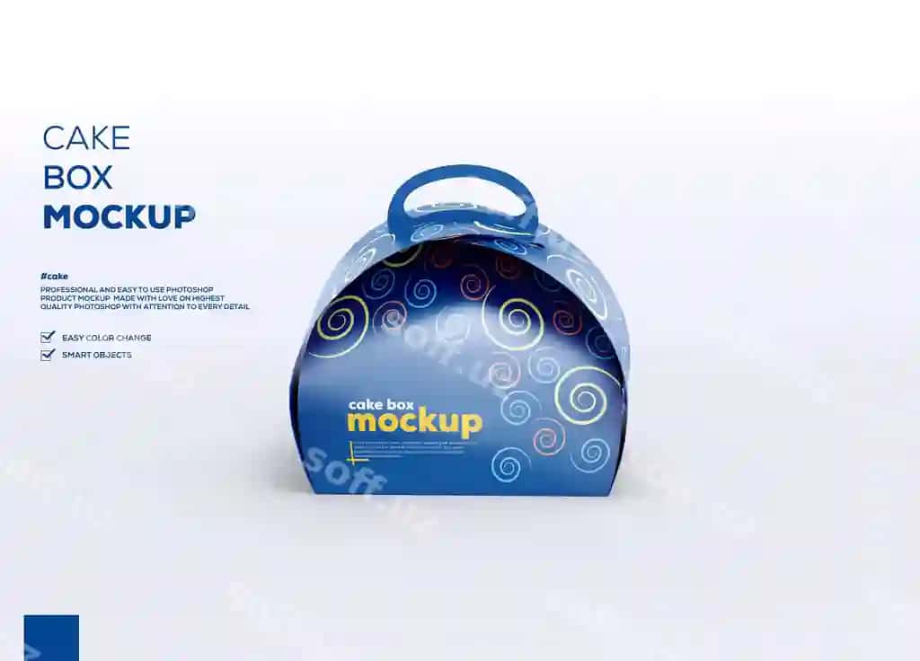 Tort qog'oz qutisi mockup | Cake paper box mockup