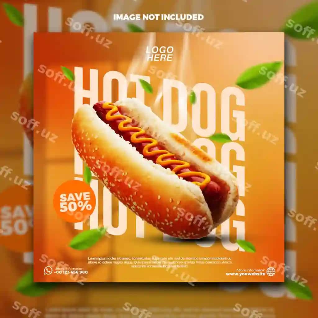 Mazali hot dog akslyasi, ovqatingizda 50% chegirma | Delicious hot dog deal save 50 your meal