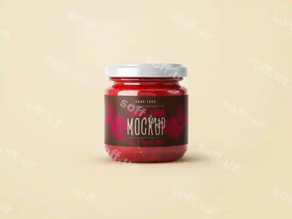 Kichik shohal murabba namunasi | Small jar jam mockup