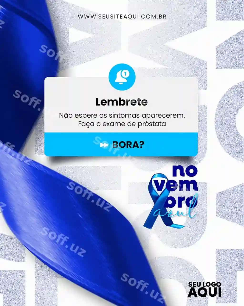 Psd ijtimoiy tarmoqlar posti ko'k noyabr kampeni 3d render Braziliya | Psd social media post blue november campaign 3d render brazilian