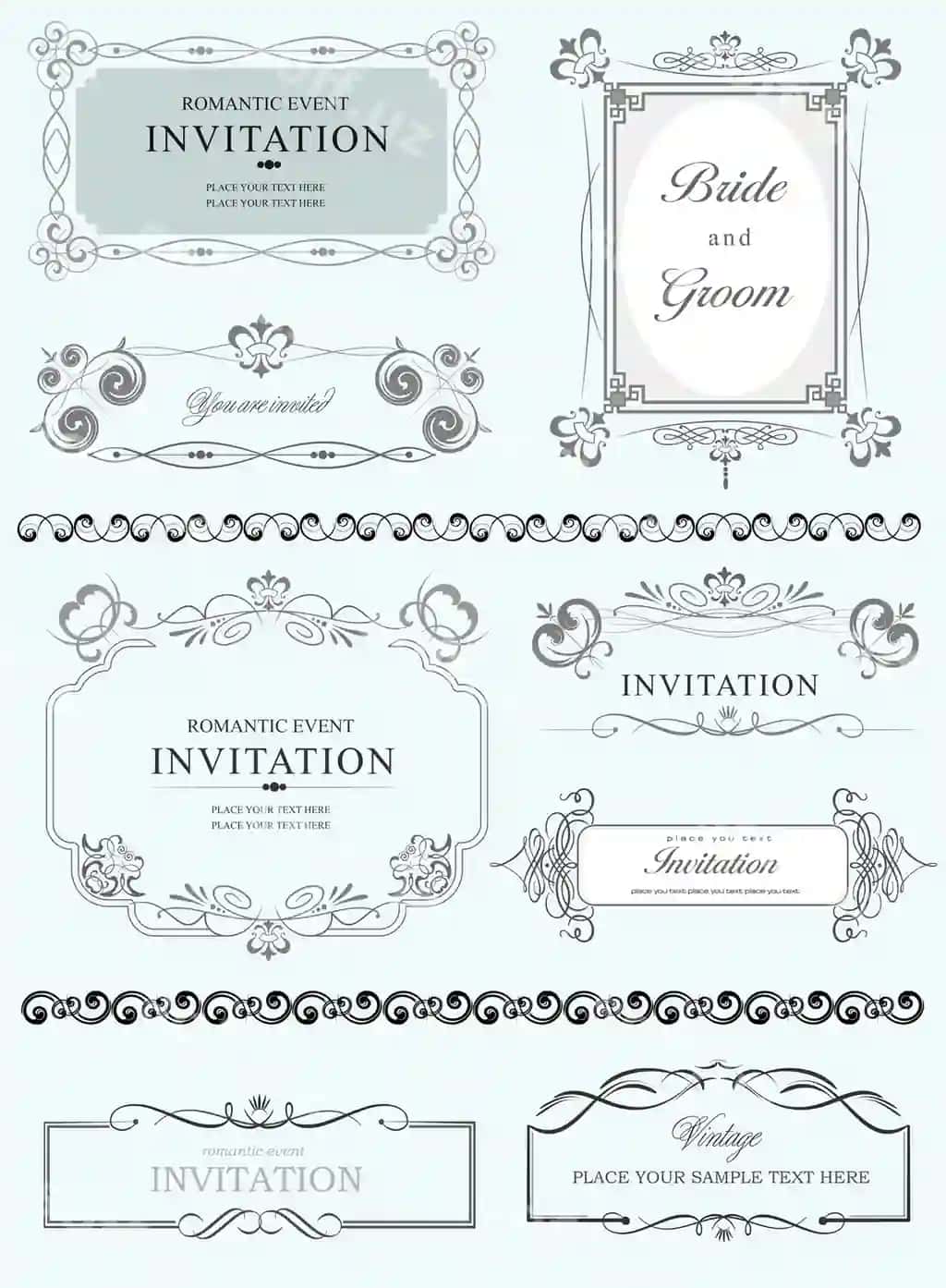 Bezatilgan vektor ramkalar to'plami | Collection ornate vector frames